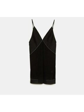 Zara Black Lingerie Style Top Camisole Size Large